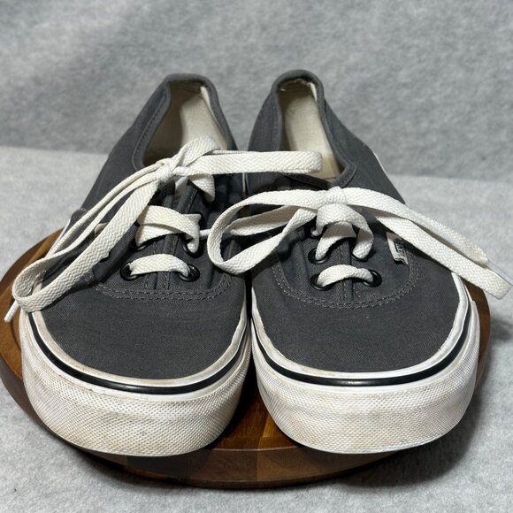 Vans Other - Vans Off The Wall Gray Canvas Lace-Up Sneakers Size 5 Mens Or 6.5 Womens